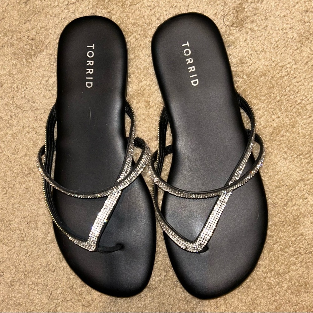 Sparkly black sandals woman’s 9ww